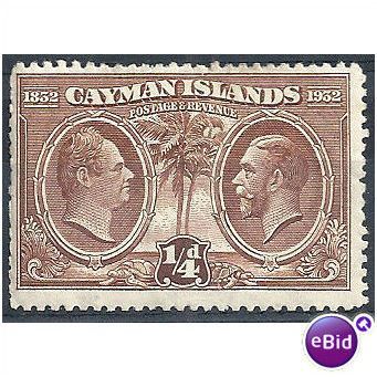 Cayman Islands 1932.SG84 1/4d Brown Mounted Mint.