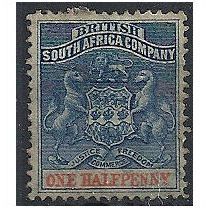Rhodesia 1893 SG19 1/2d Deep Blue & Vermillion Mounted Mint . . .