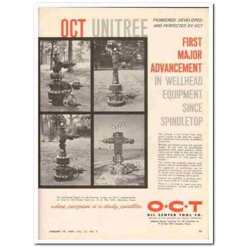 oil center tool company 1959 oct unitree wellhead equipment vintage ad