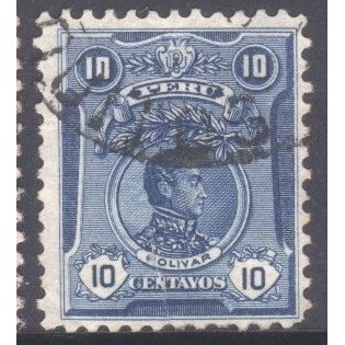 Peru 1909 - SG377 - 10c blue - Bolivar - used