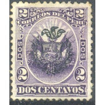 Peru 1874 - SG25a - 2c violet - Arms - MH