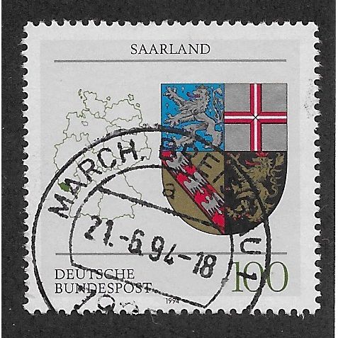 GER 1993 100pf 'SAARLAND' FINE USED (EBID62-966)