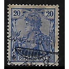 GERMANY 1899 REICHPOST 20pf BLUE SG 56 FINE USED