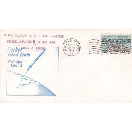 United States 1963 Nike Rocket Launched 7th Dec cover Wallops Island cancel VGC