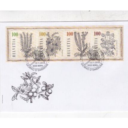Switzerland 2018 Medicinal Plants FDC Bern Special cancel unaddressed VGC