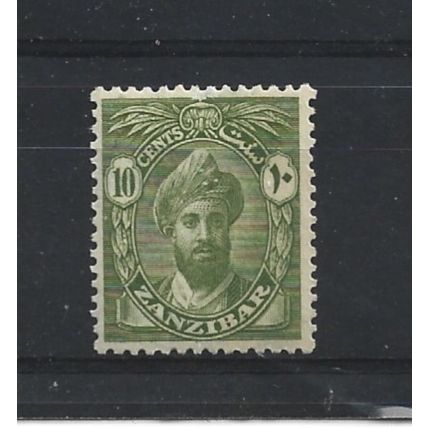 Zanzibar.SG304 10c Sultan Khalifa bin Harub (Olive-Green).Mounted Mint.Jul24