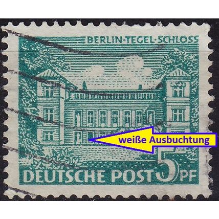 GERMANY BERLIN [1949] MiNr 0044 I ( O/used ) [02] Architektur Plattenfehler