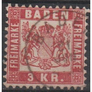 Mi 24 used 1868 Baden Cat € 6