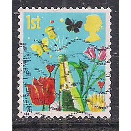 GB 2006 QE2 1st Smilers Champagne Flowers Used 2nd Series SG 2677 ( E1494 )