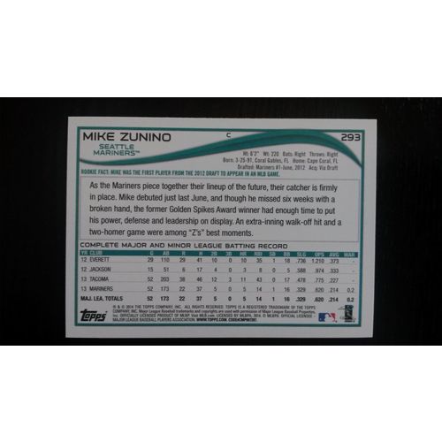 2014 Topps Blue Parallel Card # 293 Mike Zunino Near Mint (7) Seattle Mariners