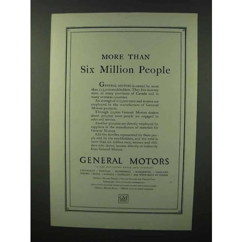 1930 General Motors Ad - More Than Six Million People