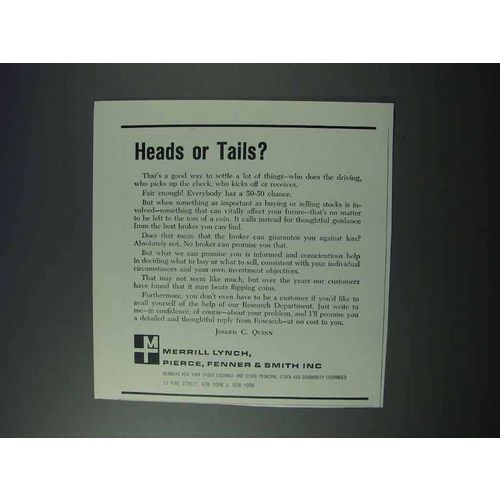 1963 Merrill Lynch Brokers Ad - Heads or Tails?