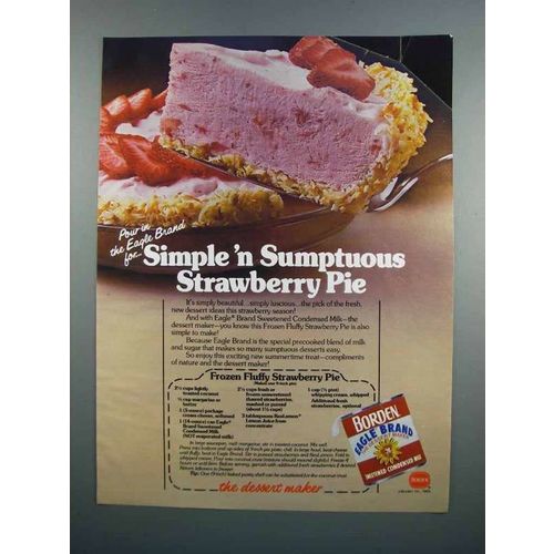 1983 Borden Eagle Condensed Milk Ad - Strawberry Pie