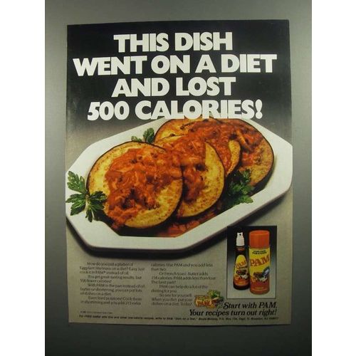 1984 Pam Spray Ad - Went on a Diet Lost 500 Calories