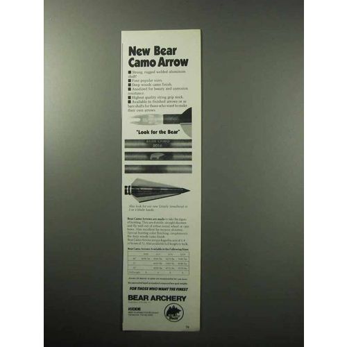 1987 Bear Archery Camo Arrow Ad
