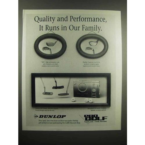 1991 Dunlop Pro Golf Ad - Quality and Performance