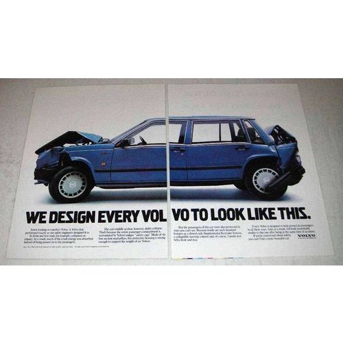1990 Volvo Cars Ad - We Design To Look Like This