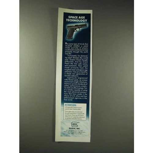 1991 Glock Pistol Ad - Space Age Technology