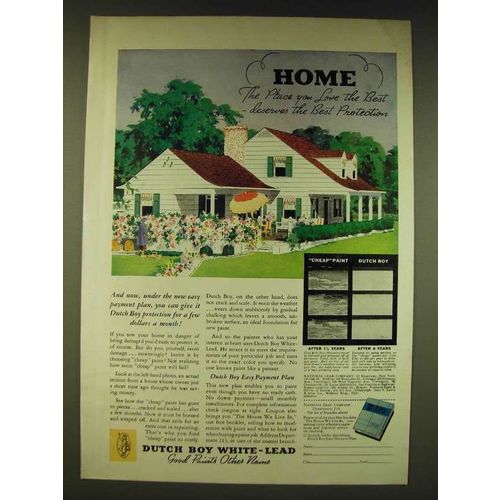 1936 Dutch Boy White-Lead Paint Ad - Home the place you love the best deserves