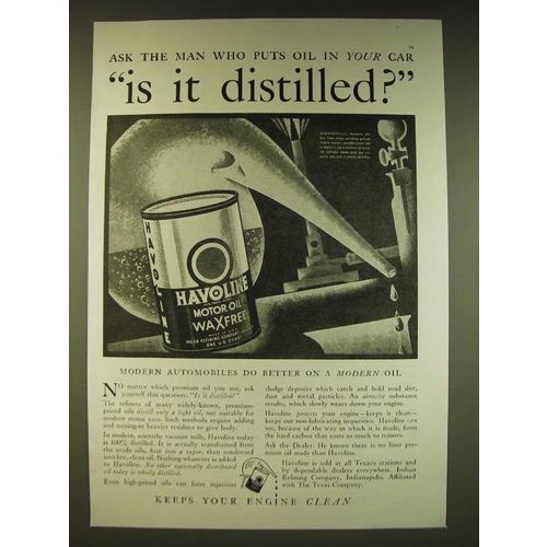 1936 Texaco Havoline Motor Oil Ad - Ask the man who puts oil in your car