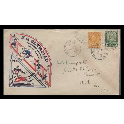 Canada Booklet singles 1932 Los Angeles Olympics Cachet 1932