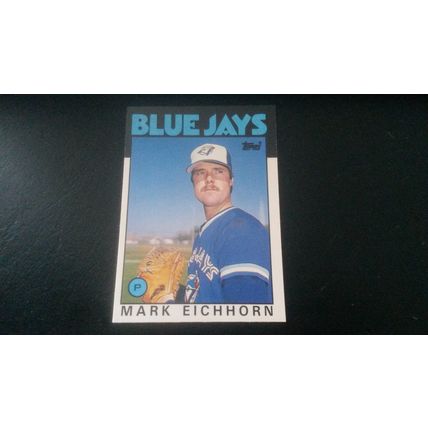 1986 Topps Traded Card # 034T Mark Eichhorn Excellent (5) Toronto Blue Jays