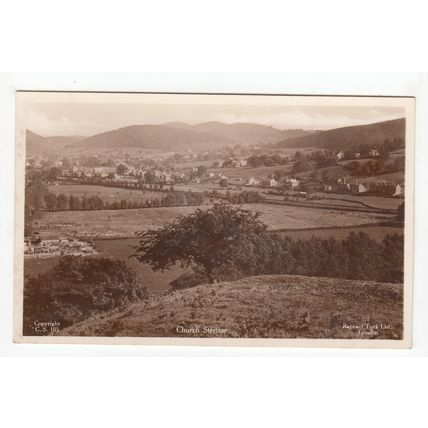 View of Church Stretton Postcard RP Shropshire