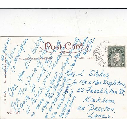 'I want sh'ome shoes' Seaside Humour HB Ltd Postcard posted 1955 VGC