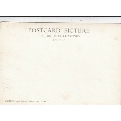 Salisbury Cathedral Cloisters Postcard unused VGC