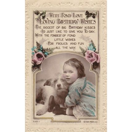 Dog Birthday Greetings Postcard used VGC