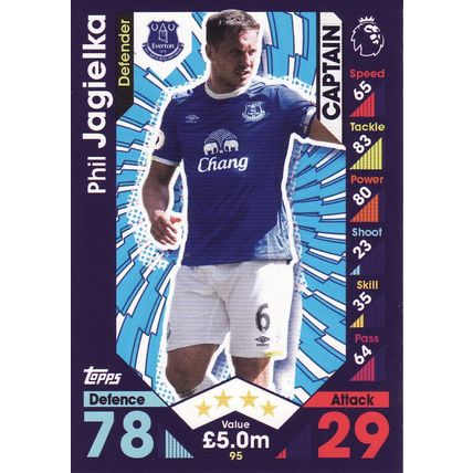 Match Attax 2016/2017 95 Phil Jagielka Everton