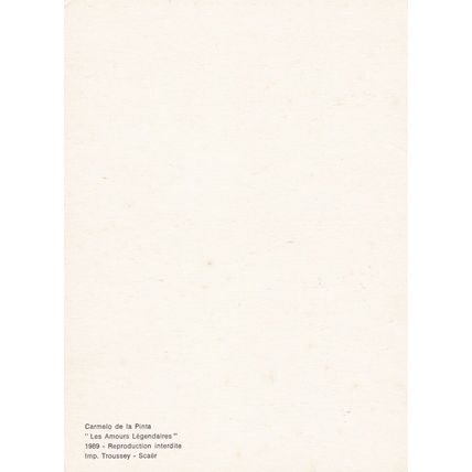 Carmelo de la Pinta les amours legendaires Advertising Postcard unused VGC