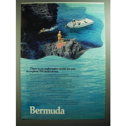 1970 Bermuda Tourism Ad - There is an underwater world for you to explore