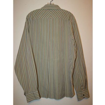 Murano Sport Men's Long Sleeve Multi-Colored Striped Button Front Shirt Size L