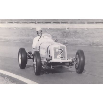 Bill Moss ERA Remus F1 Driver at Goodwood Course Motor Car Racing Postcard