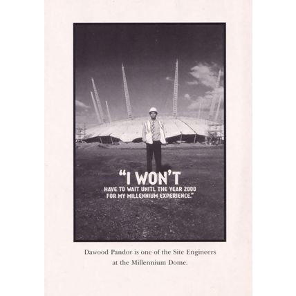 Millenium Dome Construction Worker Real Photo Campaign Poster Postcard