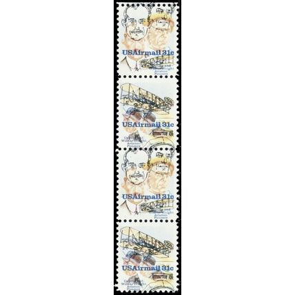 C92a, Mint NH Strip of 4 Color Shift MAJOR ERROR - Very Dramatic - Stuart Katz