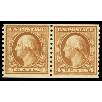 495, Mint 4¢ VF NH Coil Pair Cat $50.00 - Stuart Katz