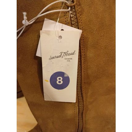 NWT Universal Thread Natural Suede Fur Boots Size 8 Ladies Fall Winter