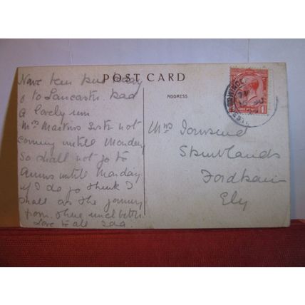 ROUGH SEAS, MORECAMBE, LANCASHIRE used antique postcard 1925 pm =