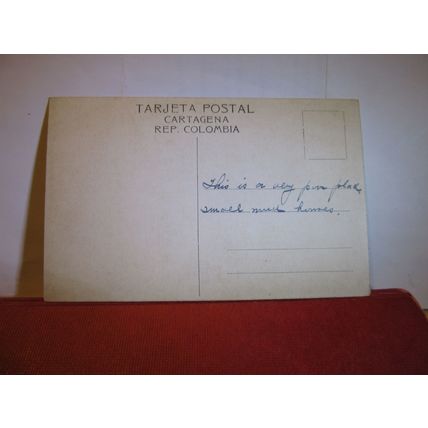 FORTIFICATIONS, CARTAGENA, COLOMBIA, SOUTH AMERICA unused antique posctcard =