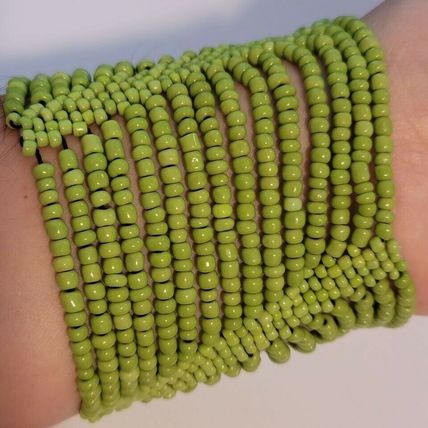 Green Beaded Stretch Bracelet