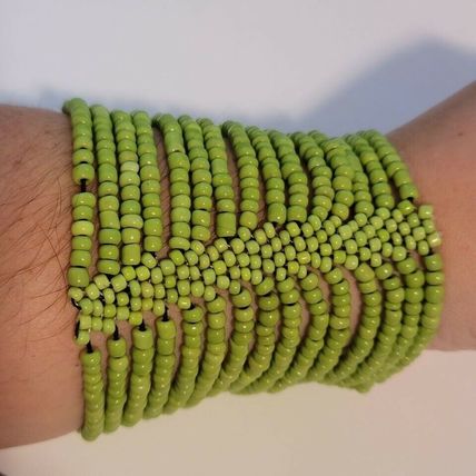 Green Beaded Stretch Bracelet