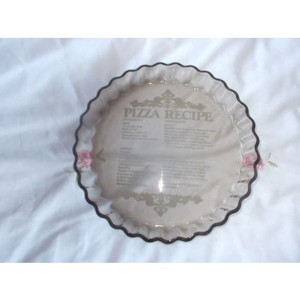 GLASS PIZZA DISH GREYISH / (15/01) PIZZA RECIPE AS WELL