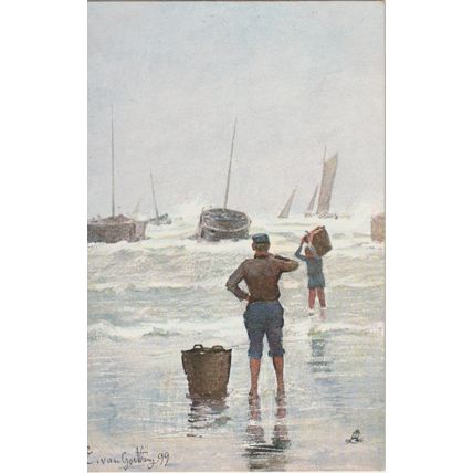 Artist Drawn Seaside Gems Series 2 Landing Fish Postcard (QART0006)