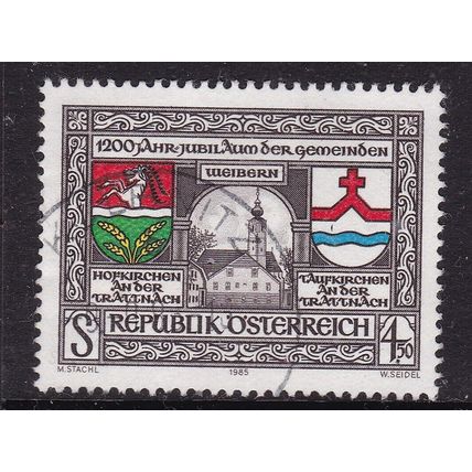 Austria 1985 Webern Church and Arms 4.50s Fine Used SG 2065 VGC