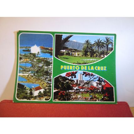 multiview, PUERTO DE LA CRUZ, TENERIFE, SPAIN used postcard 1980 pm =