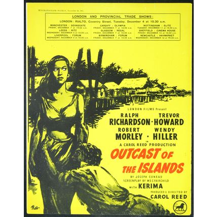 OUTCAST OF THE ISLANDS 1951 Wendy Hiller, Trevor Howard, Kerima TRADE ADVERT #1