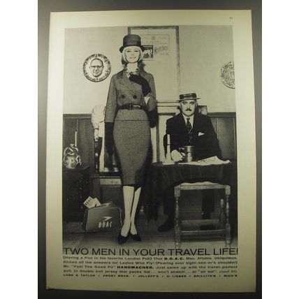 1960 Handmacher Suits Advertisement - Two men in your travel life