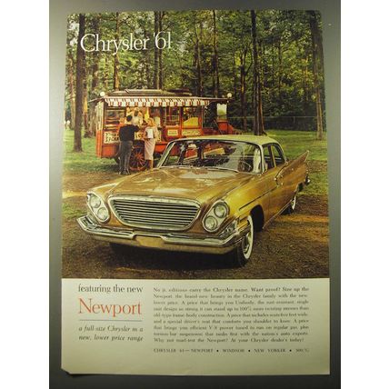 1961 Chrysler Newport Car Ad - Chrysler '61 featuring the new Newport